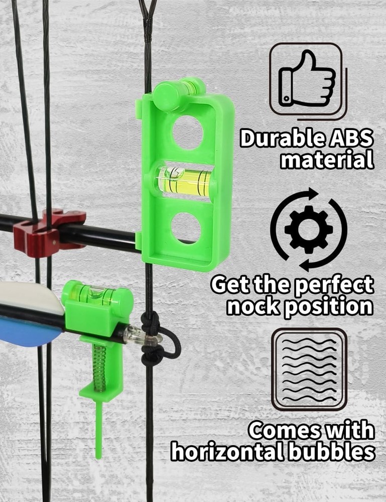 THREE ARCHERS Archery Bow Tuning and Mounting String Level Combo Kit Green