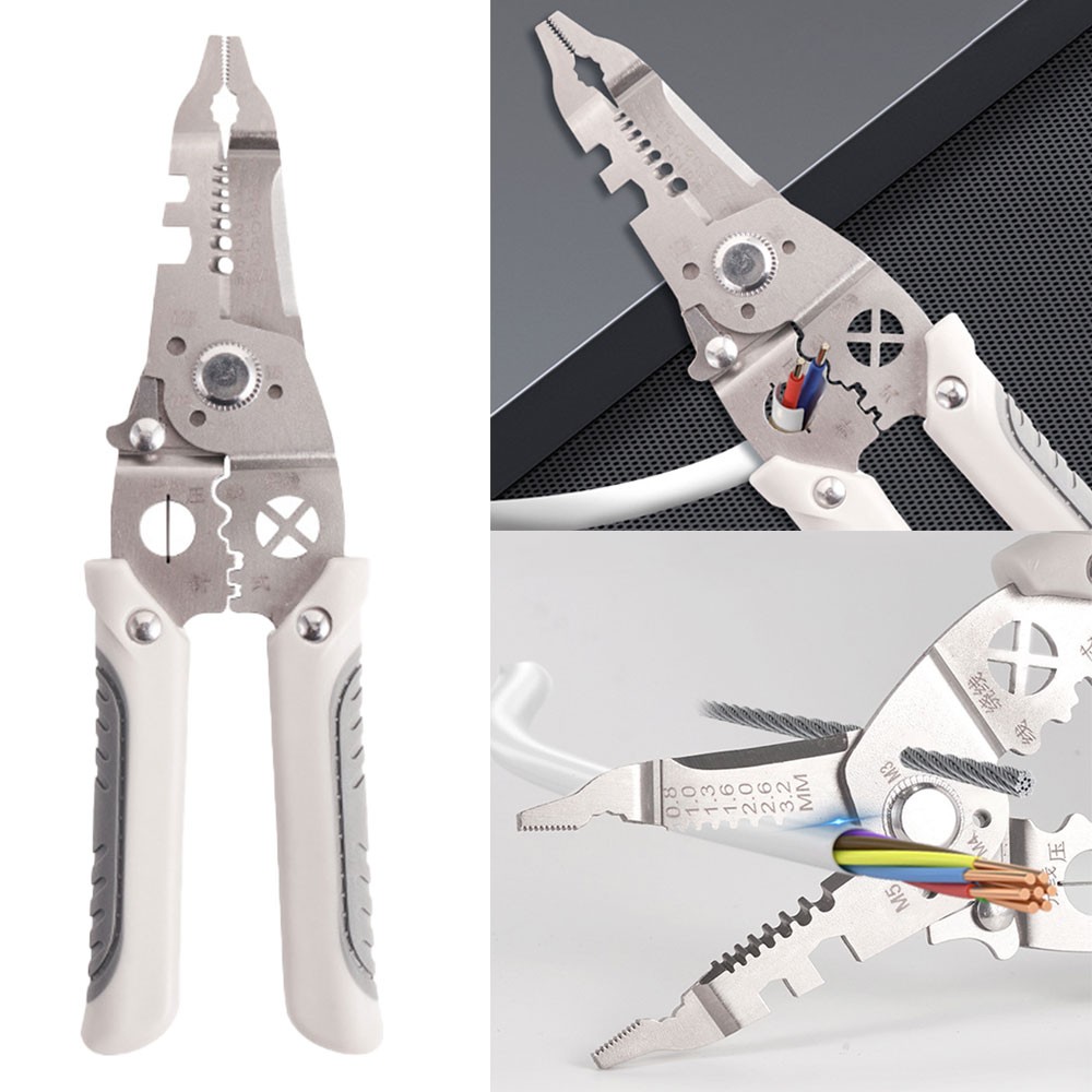 Wire Stripper Cutter Stainless Steel Wire Stripping Tool, Multi-Function CW
