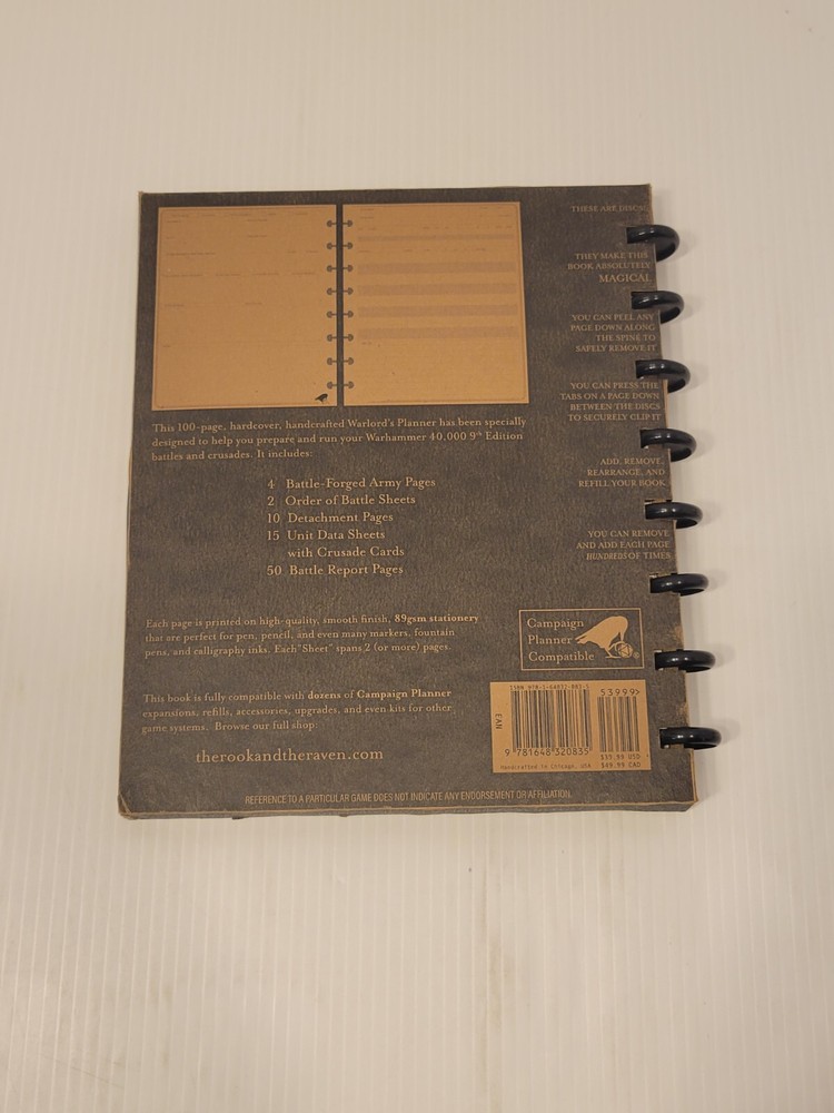 Warhammer 40k Warlord's Campaign Planner Rook & Raven Discbound Notebook