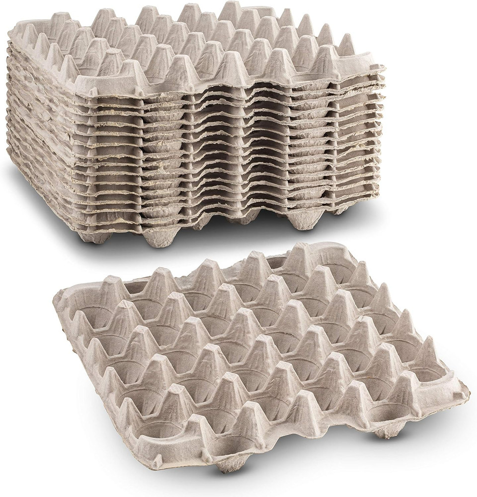 30 Egg Flat Tray Pulp Fiber Reusable Stackable Extra Large Egg Crate Made in USA
