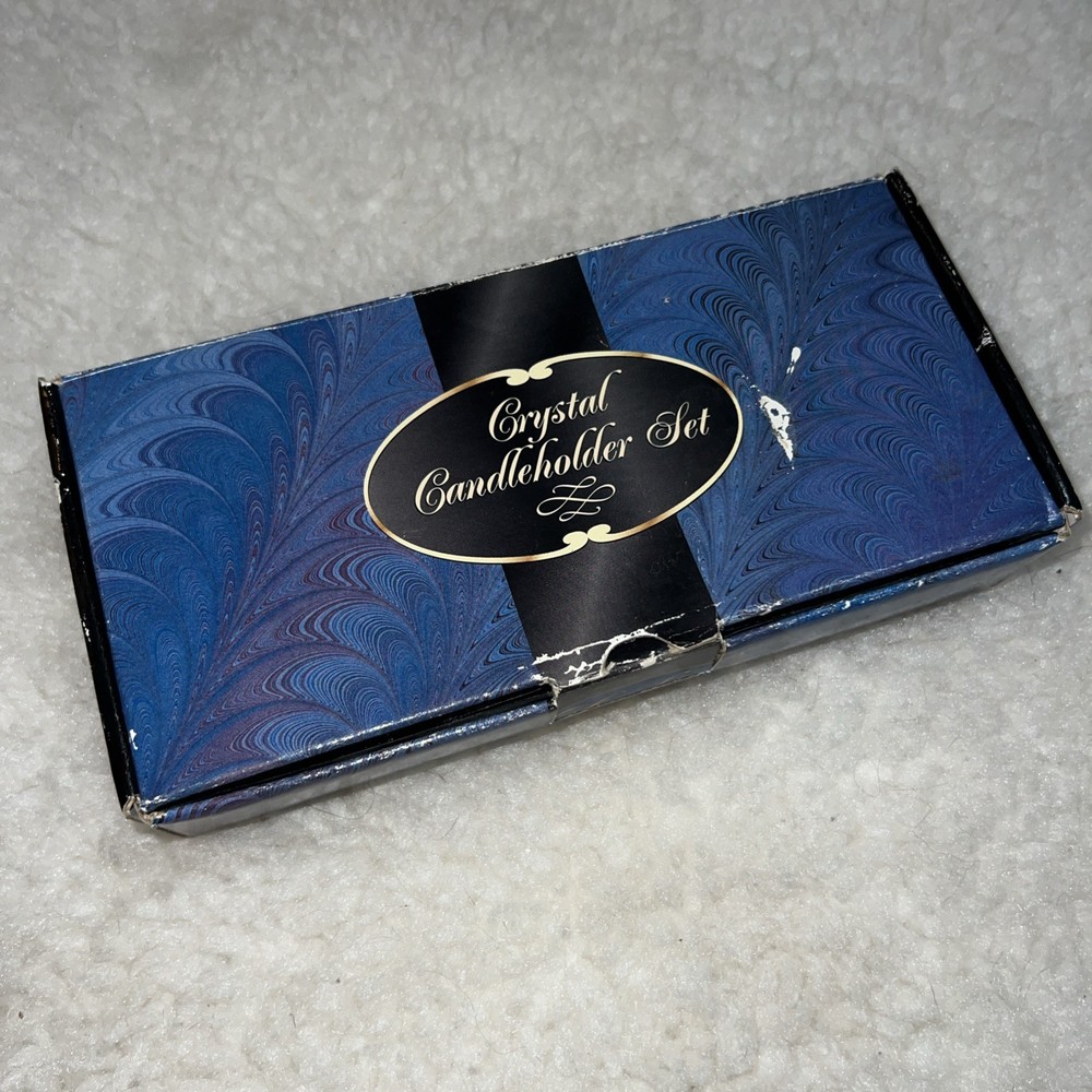 Darby Crystal Candleholder Set with Original Box