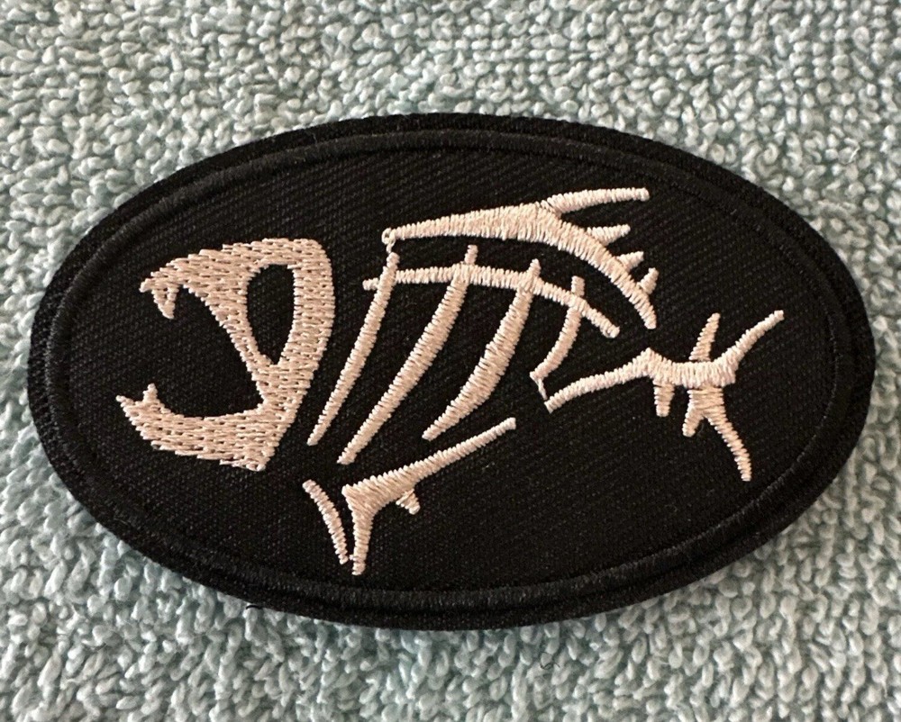 FISH BONES 2x3 Embroidered Morale Patch Hook Backing Brand New