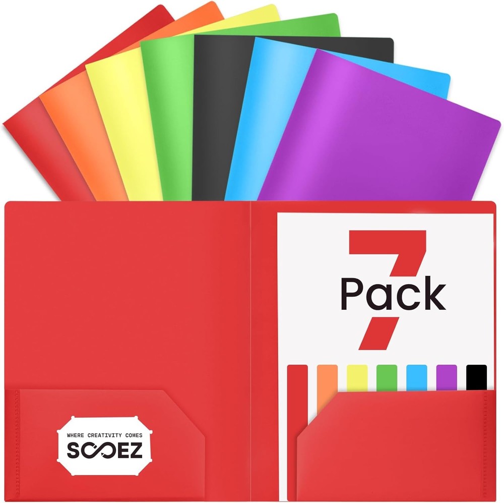 Folders with Poets, 2 Poet Folders with Extra Labels, Plastic