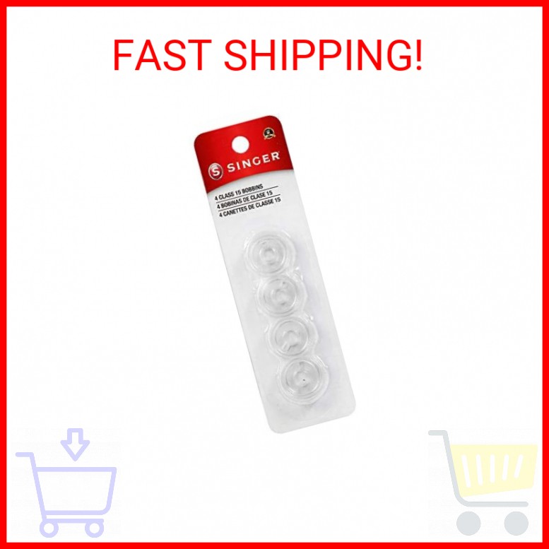 Singer Bobbins Class 15 Transparent, 4-Count