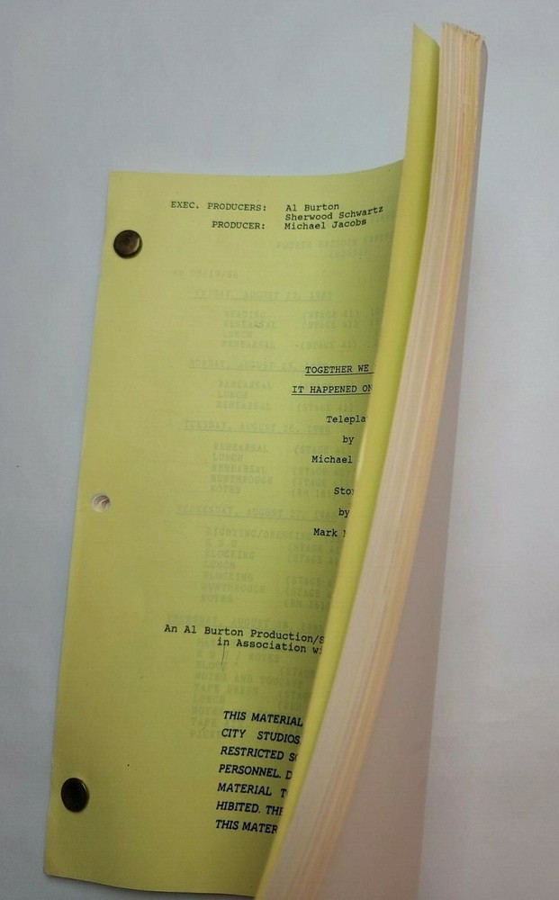 NOTHING IS EASY / Michael Jacobs 1986 TV Script, "It Happened One Night"