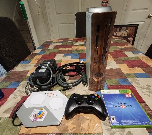 Microsoft Xbox 360 With 1 Controller, All Cords 2 Games And Infiny Pad