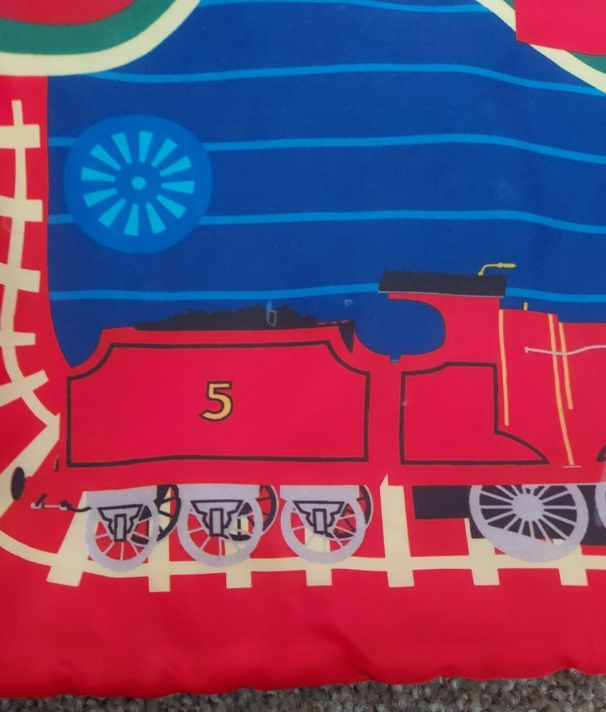Vtg 2006 Thomas the Tank Engine Train Sleeping Bag 4 ft Blue Red Side Zip