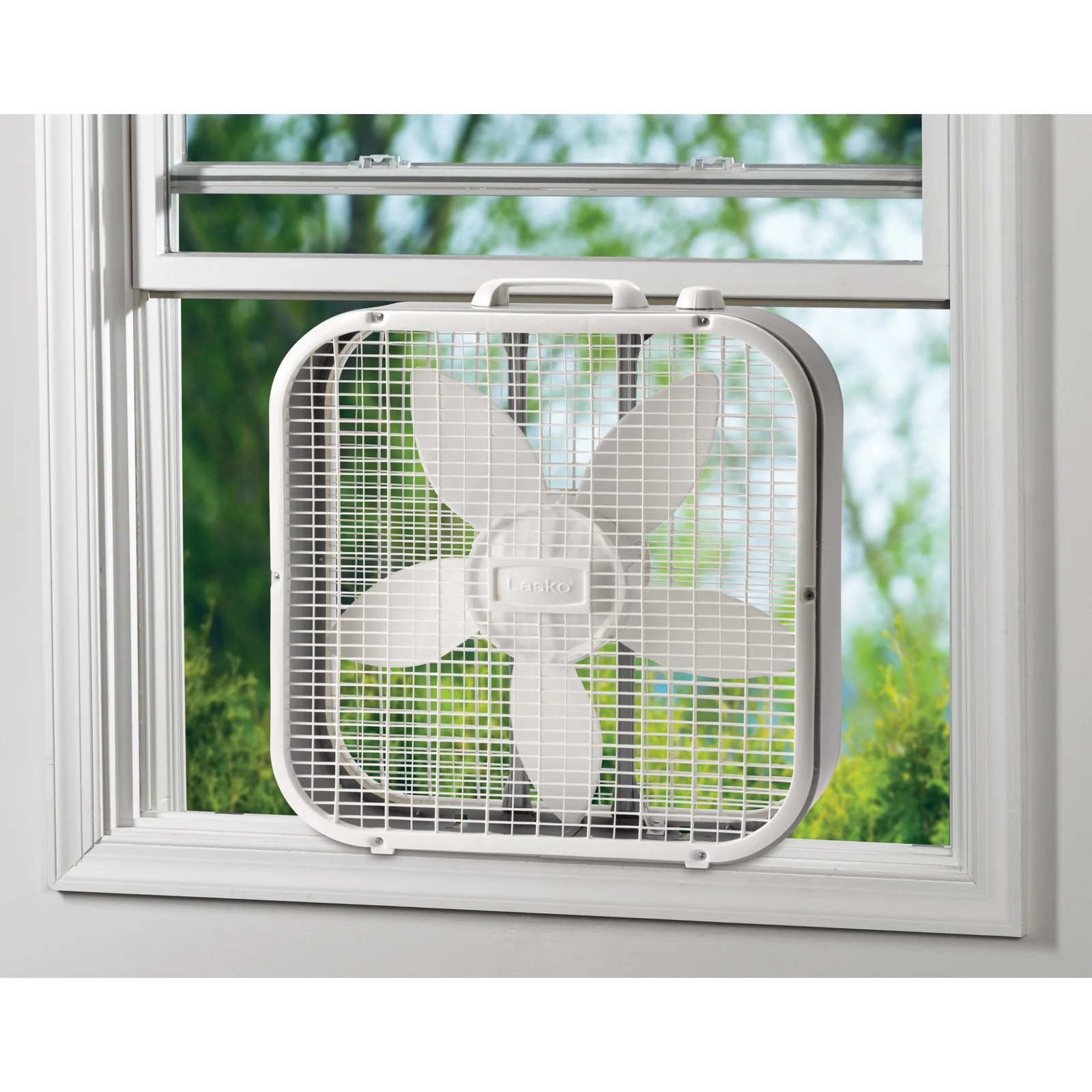 20" Classic Box Fan with Weather-Resistant Motor, 3 Speeds, 22.5" H, White, B202