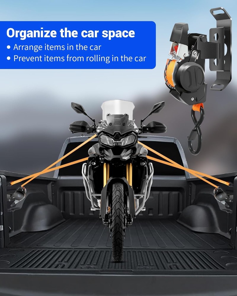 Dual-Pivot Retractable Tie Down Straps - Compatible with RAM 2500