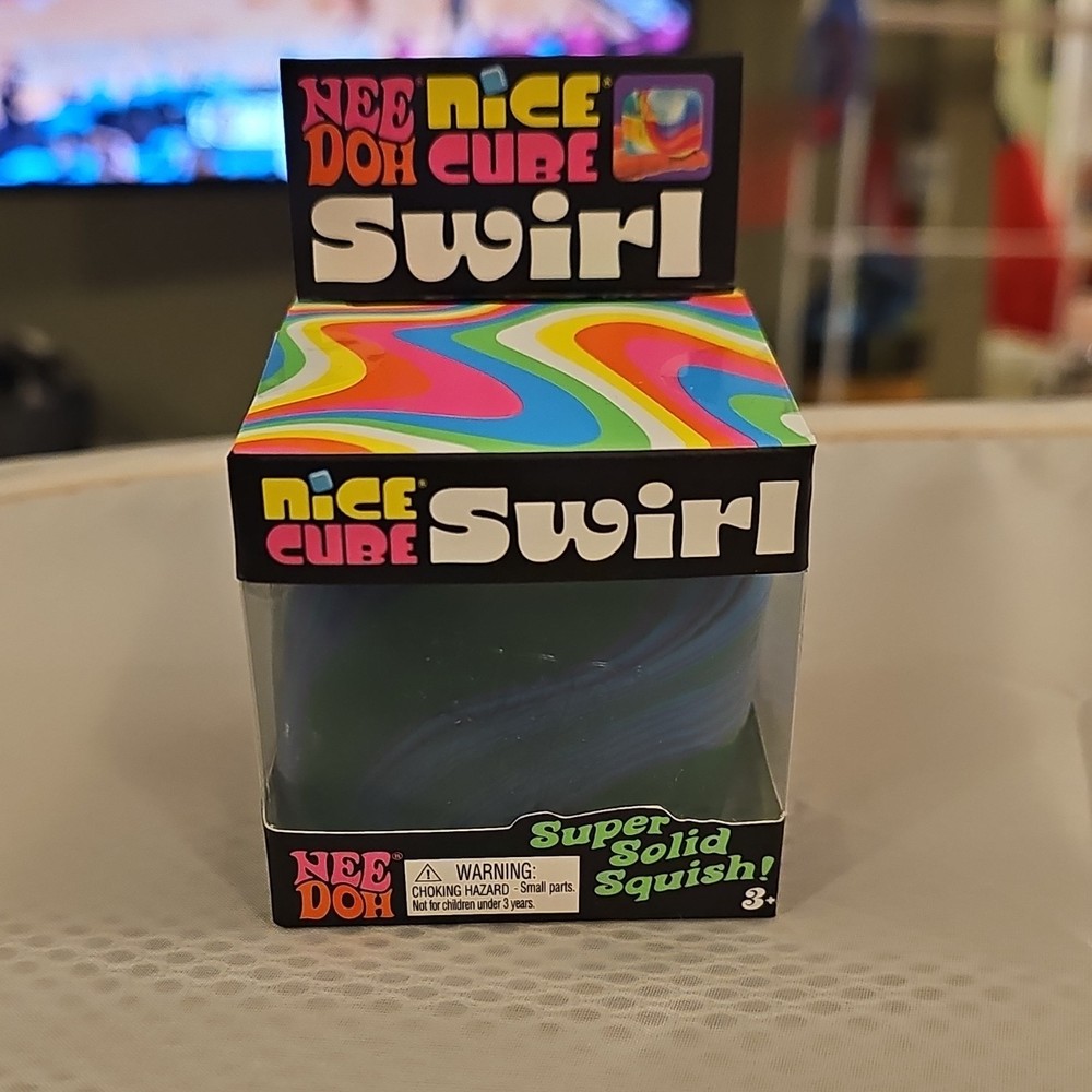 Schylling Nee Doh Nice Cube Swirl Super Solid Squish Tactile Squeeze Multicolor