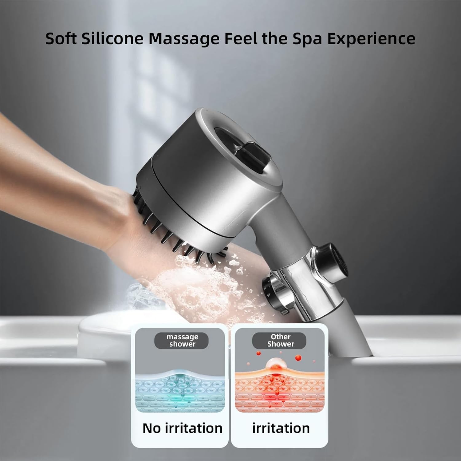 High Pressure Shower Head with Handheld Spray Combo, Rain ShowerHead with Filter