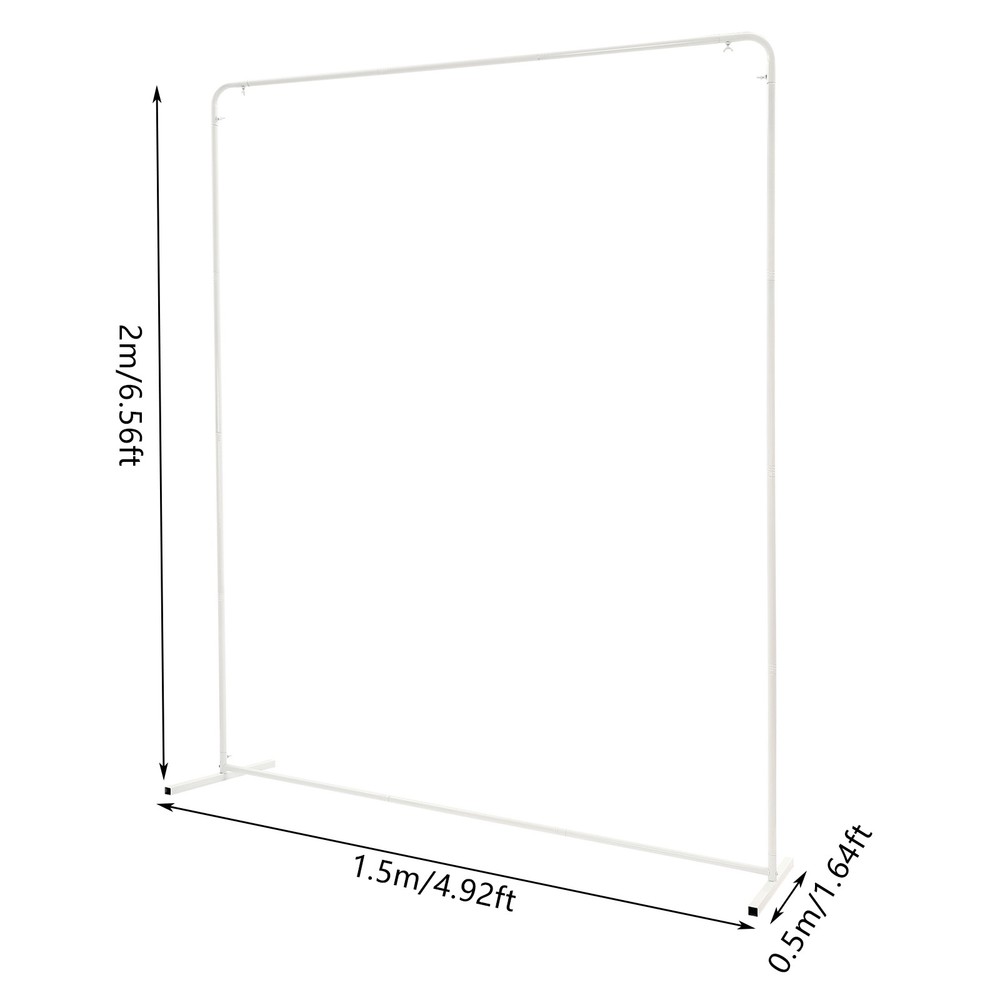 White Wedding Backdrop Stand Rectangle Backdrop Frame Backdrop Stand 1.5*0.5*2m