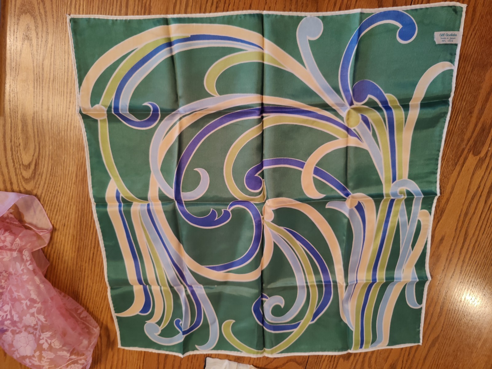 Vintage Lot Of 6 Floral Square Oblong Scarves Rayon, Acetate, Nylon Estate