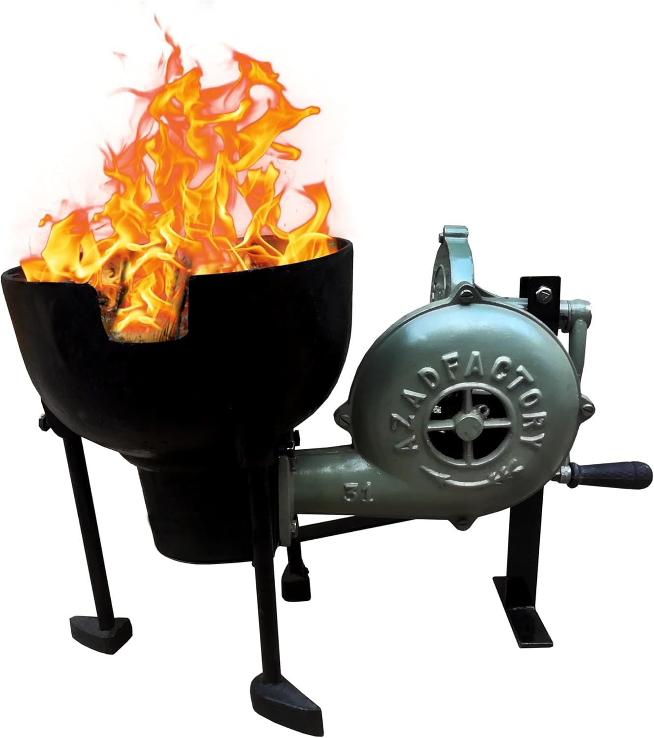 Blacksmith Forge Foundry Furnace with Hand Blower for Knife Making Vintage Style