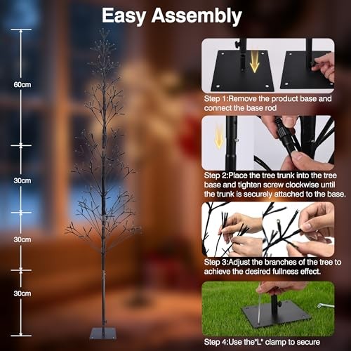 4.9 FT Outdoor Artificial Tree with Lights - String Lights - Warm White