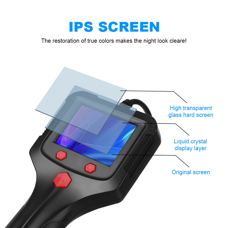 6.6FT/2M Handheld Endoscope 2.4" Screen 5.5mm Inspection Camera Borescope Tools