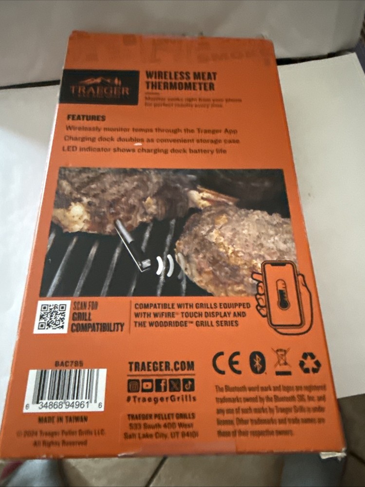 Traeger Wireless Meat Thermometer WiFi Compatible Grill New Open Package