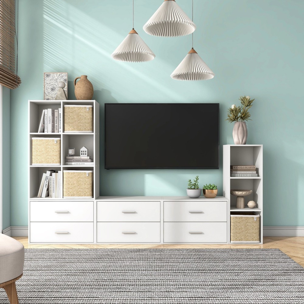 Brooks Stackable 6-Cube Wood White Bookcase