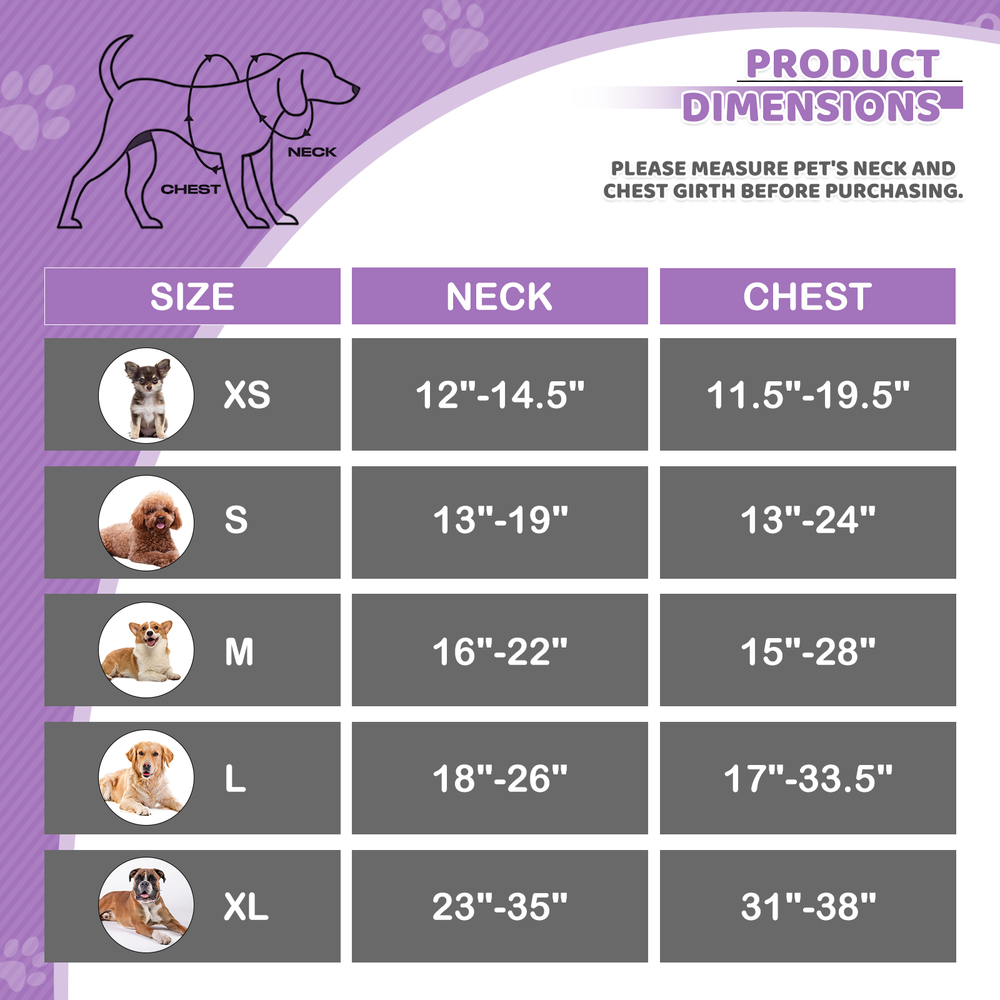 Reflective Adjustable No Pull Pet Harness Handle Easy Control Purple Puppy Vest