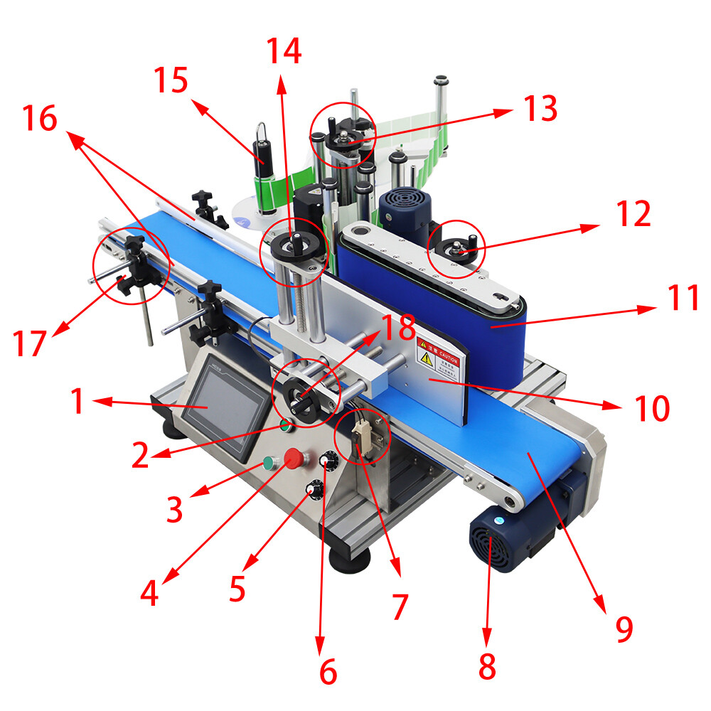 TECHTONGDA Automatic Desktop Conveyor Round Bottle High Speed Labeling Machine
