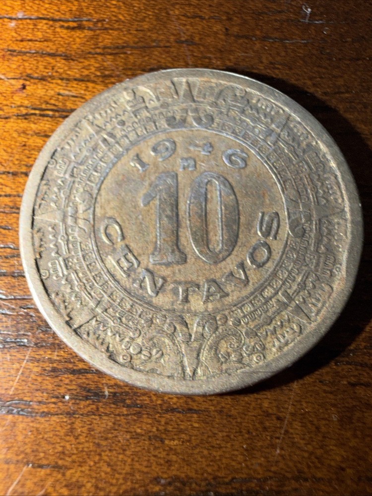 1946- M Mexican 10 Centavos Mexico World Coin