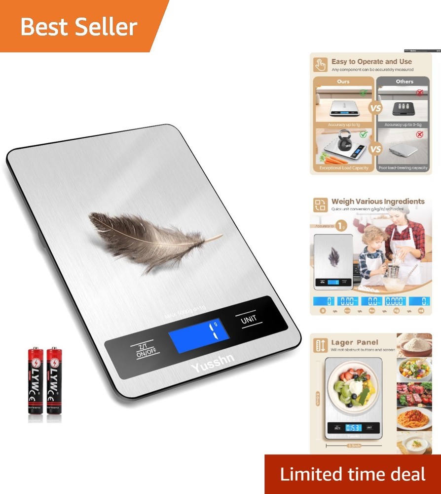 Precision Digital Kitchen Scale - 11lb Capacity, LCD Display & Tare Function