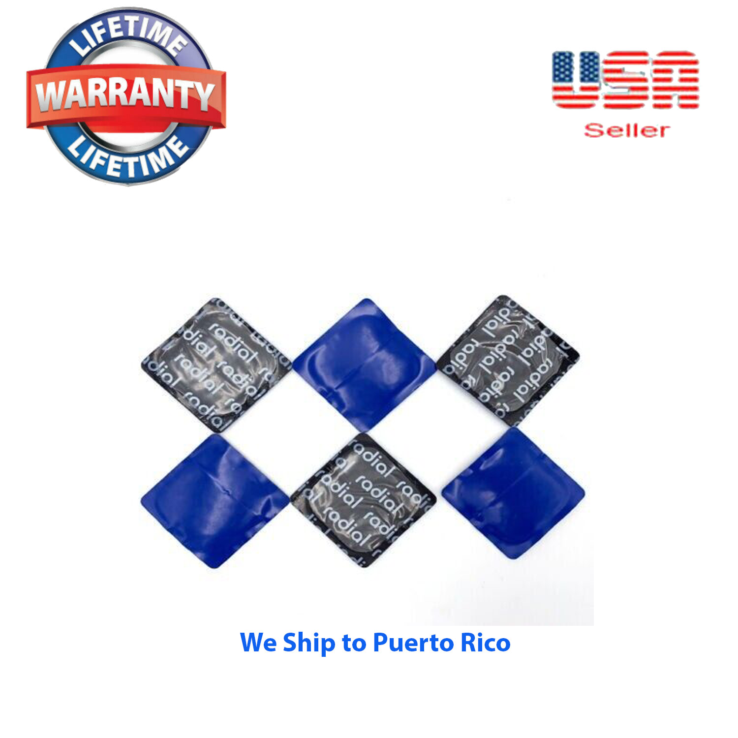 500 Pieces Radial Repair Square Tire Patch Large 3" 76 MM Superior Quality