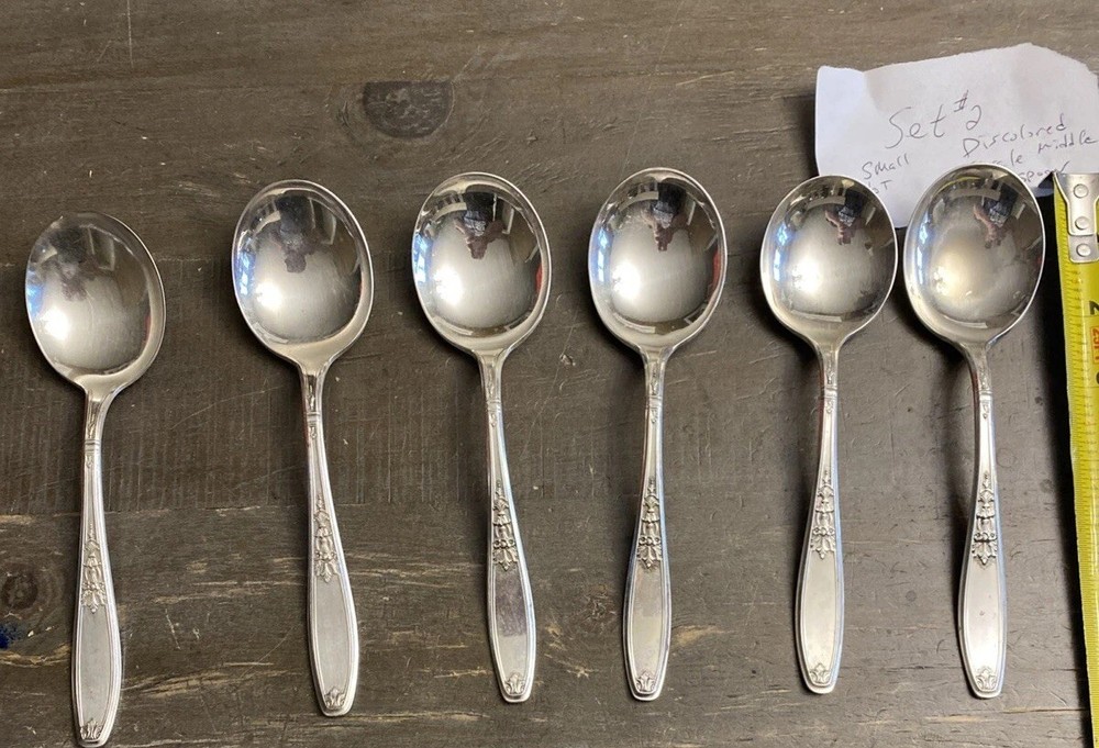 6 1847 Rogers Bros Ambassador Silverplate Soup Spoons – Replacement