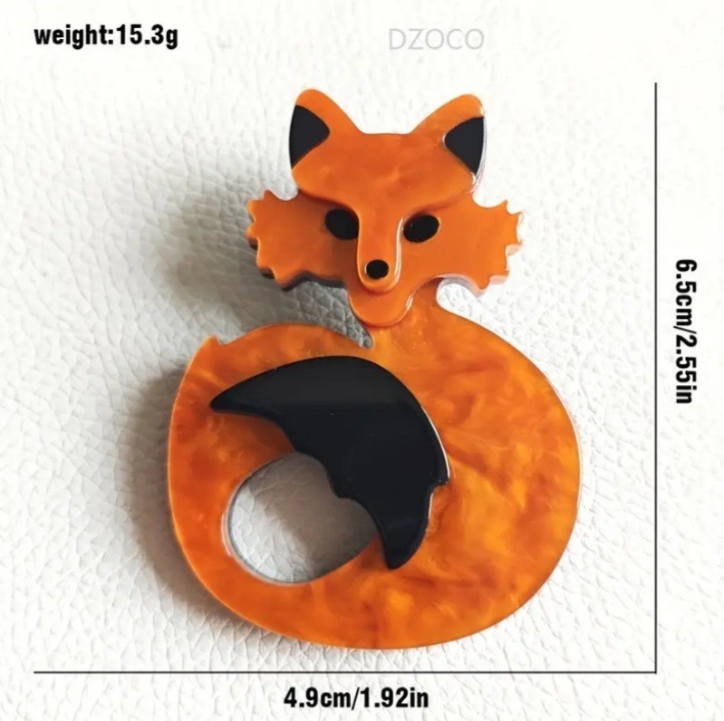 Acrylic Fox brooch