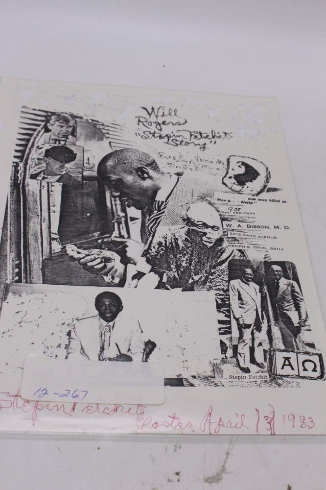 SIGNED STEPIN FETCHIT HEADSHOT APRIL 3 1983