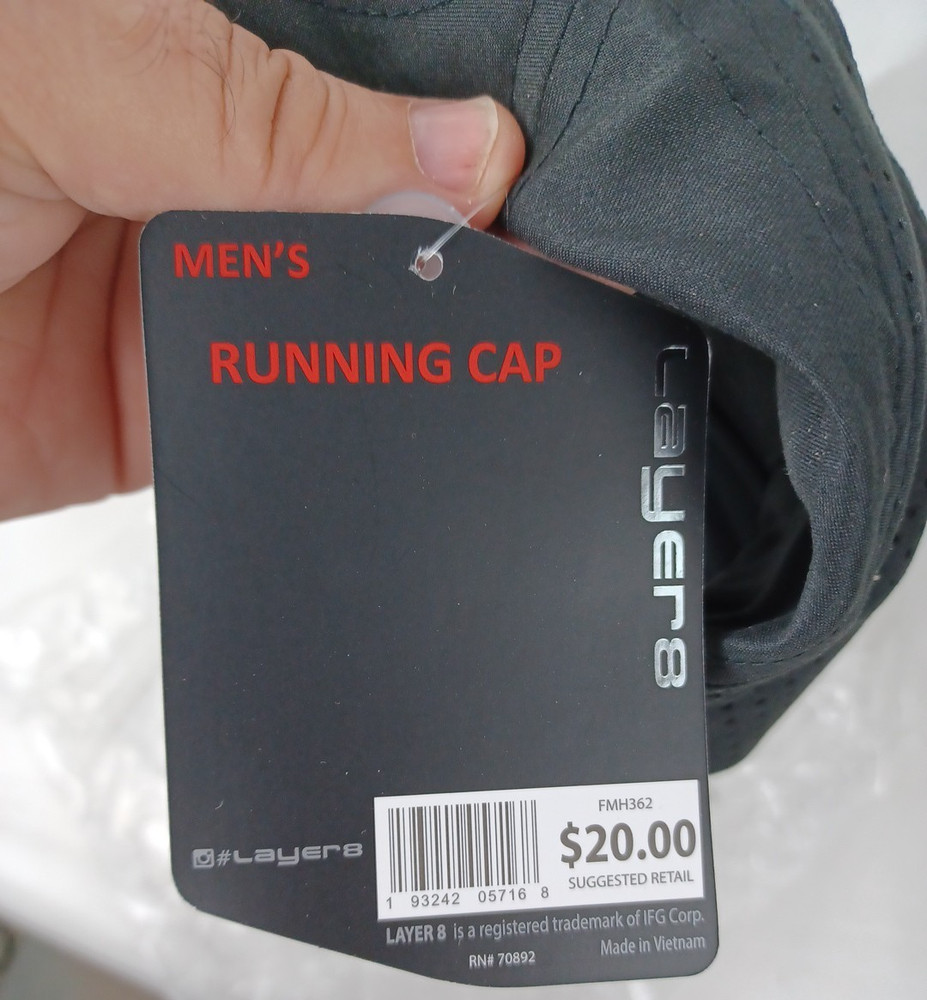 Layer 8 Running Cap Hat Black One Size New