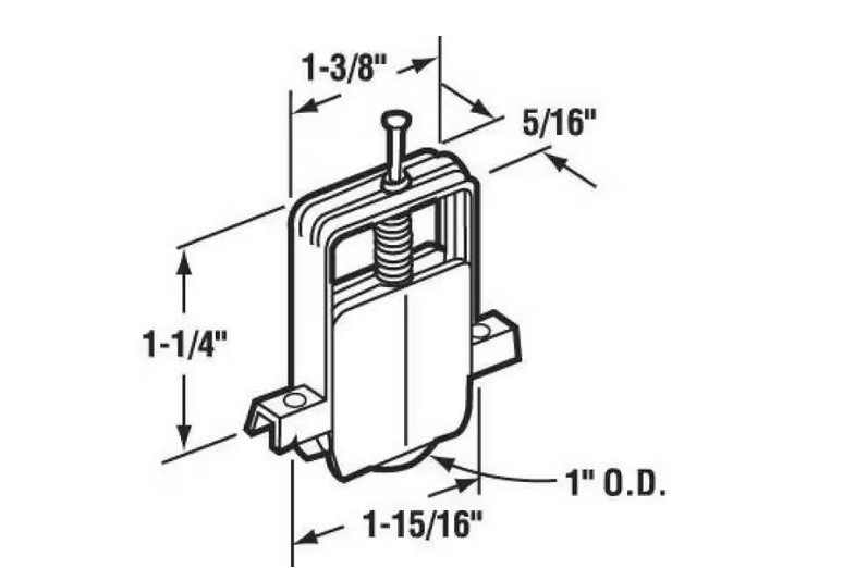 1 in. Nylon Sliding Screen Door Roller (2-Pack) Replacement Wheels