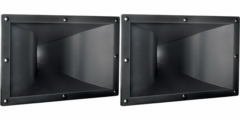 NEW (2) 12.5 x 7-7/8" Tweeter Horn Throat 2 Bolt Speaker PAIR Lens 1" PA Audio