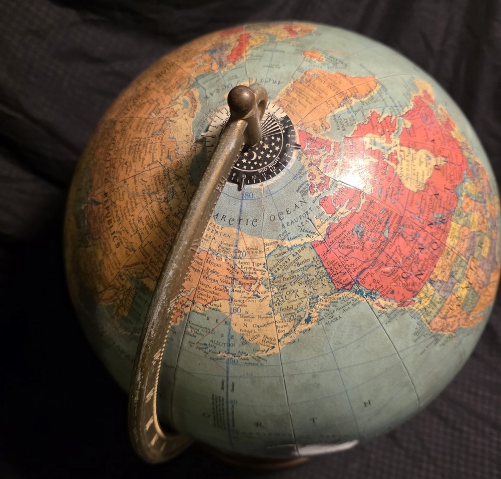 Replogle 12" Reference Globe 1940s-1950 Gustav Bruekmann