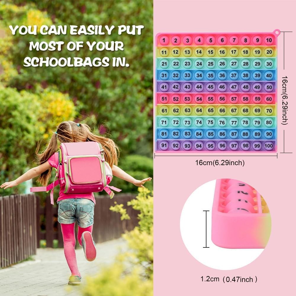 Multiplication Table Hundred Board Math Game P0PP Toy 100 Bubbles, Exercise...