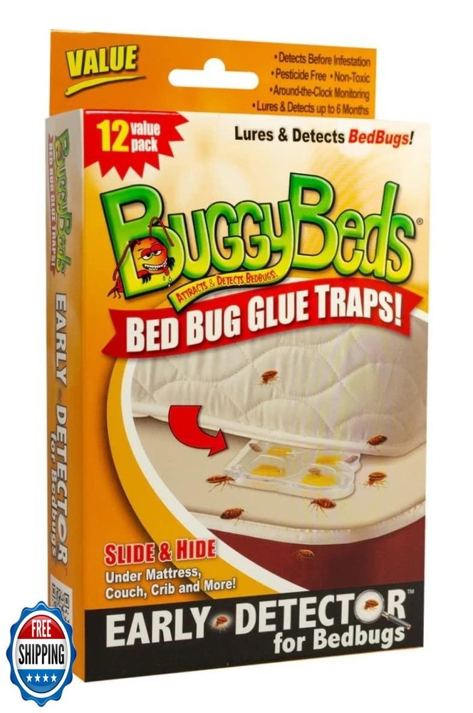BuggyBeds® Bed Bug Glue Traps, Home, 12 Pack