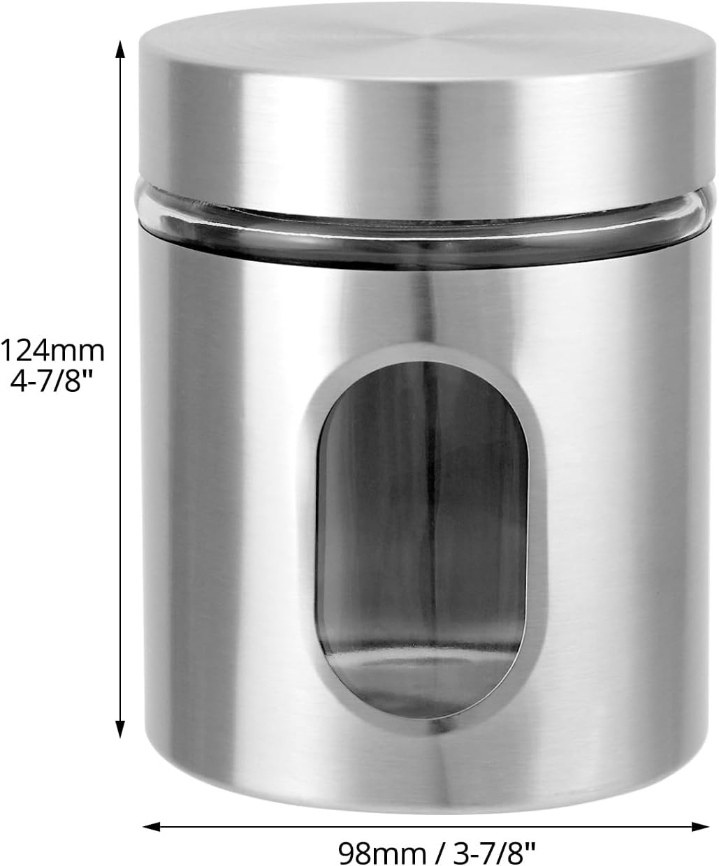 6 Pack 20 Oz Stainless Steel Glass Kitchen Canisters Set, Airtight Food Storage
