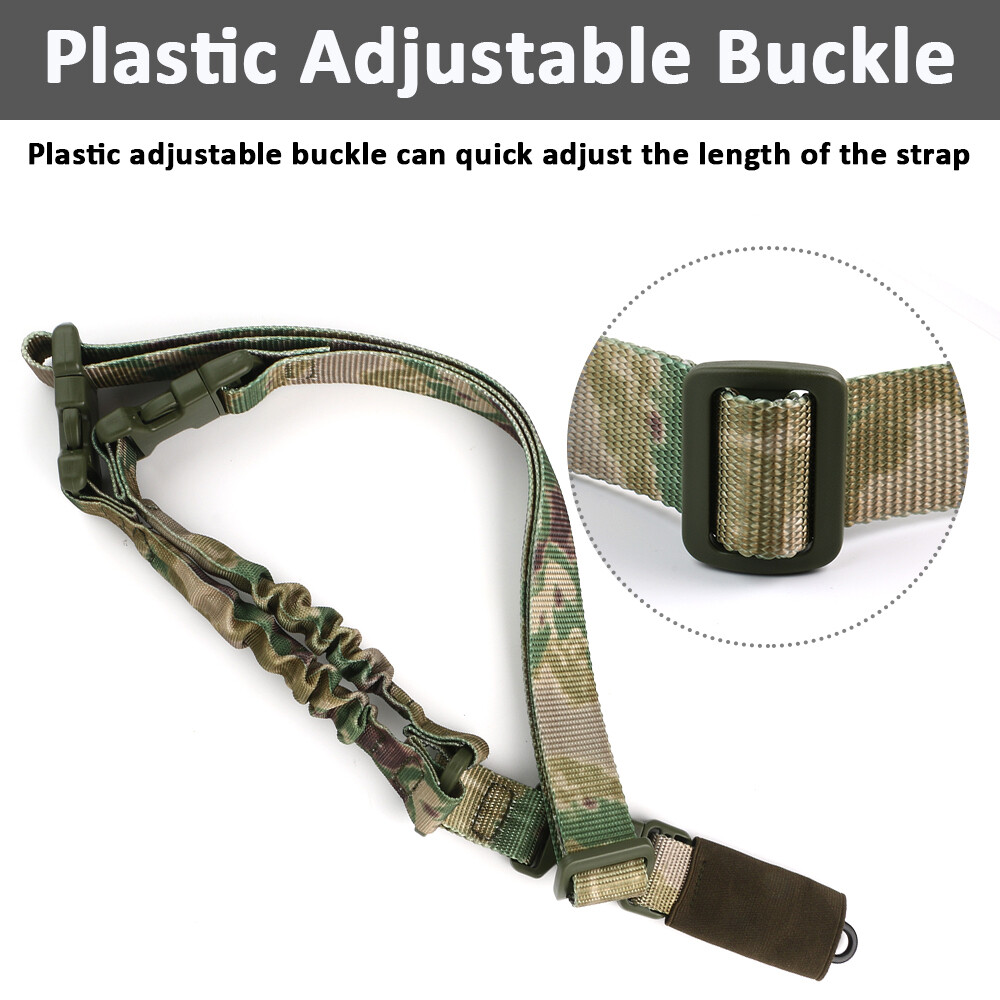 Single Point Gun Rifle Sling Bungee Strap w/ M-LOK Quick Release QD Sling Swivel