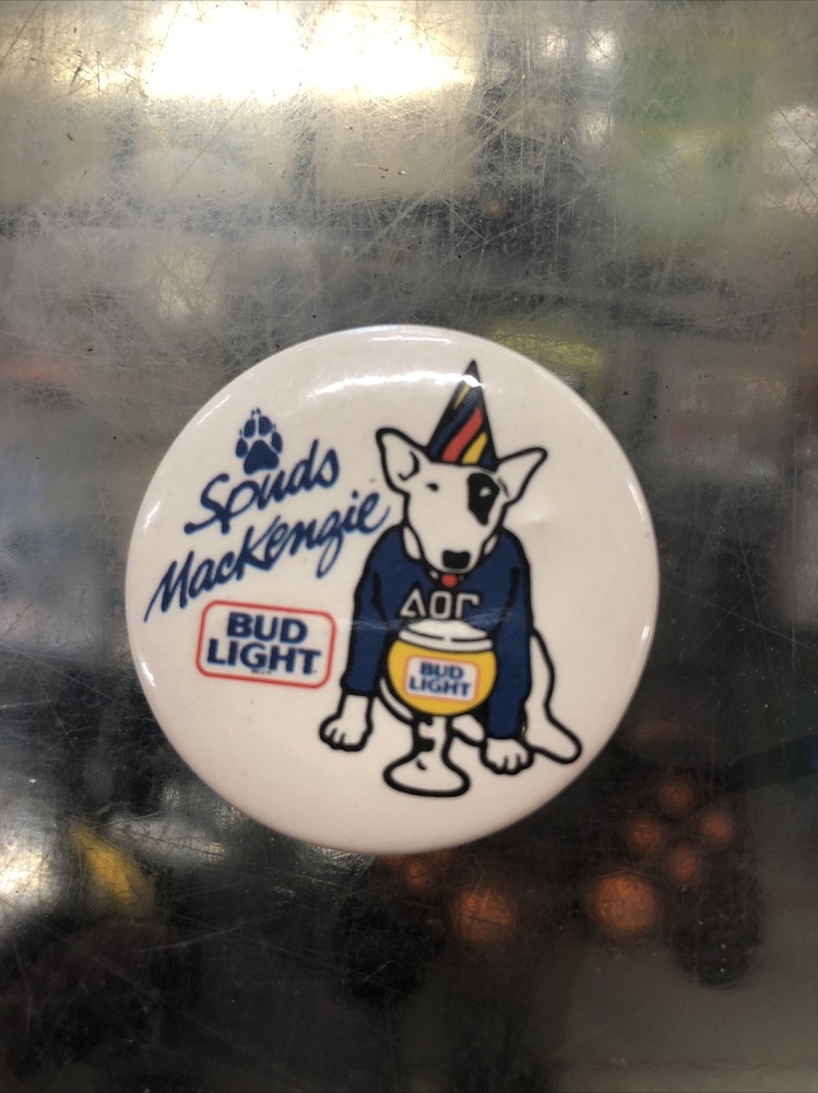 Vintage Bud Light Spuds Mackenzie Flare Pinback Button
