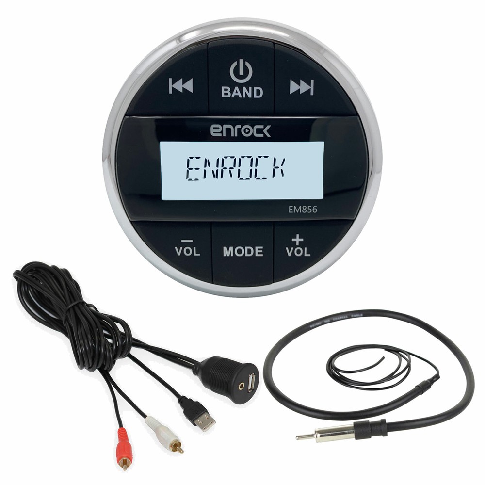 Enrock EM856 Bluetooth USB Receiver, Marine Antenna, Auxiliary Interface Mount