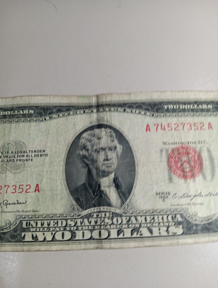 Series 1953-C 2 Dollar Bill Note Red Seal Circulated