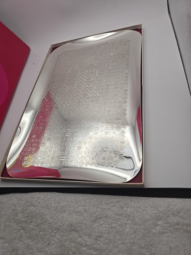 WMF S-Collection Silver Plated Serving Tray 7469 348 with Etched Pattern