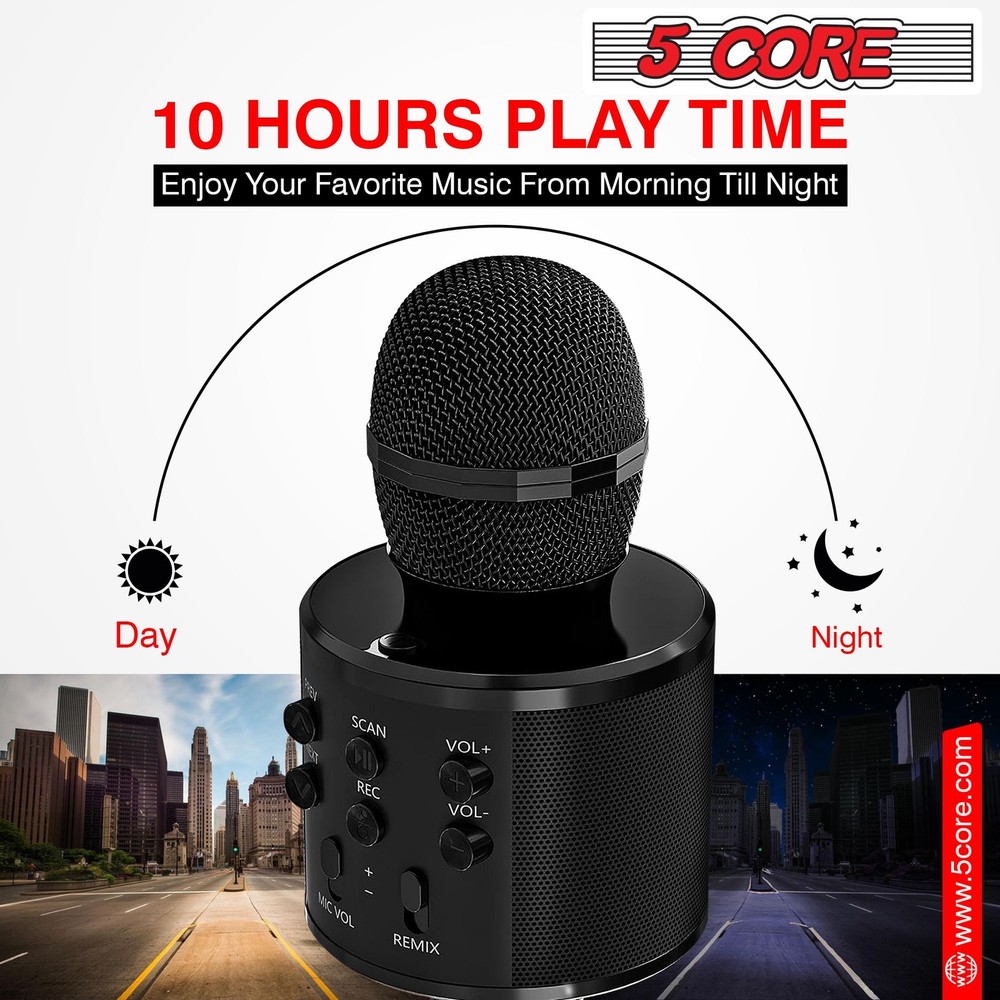5 Core Microphone Wireless Karaoke Mic With Speaker 3 in 1 Portable Bluetooth Mi