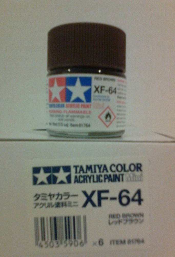 Tamiya acrylic paint. XF-64 Red brown, 10ml Mini.