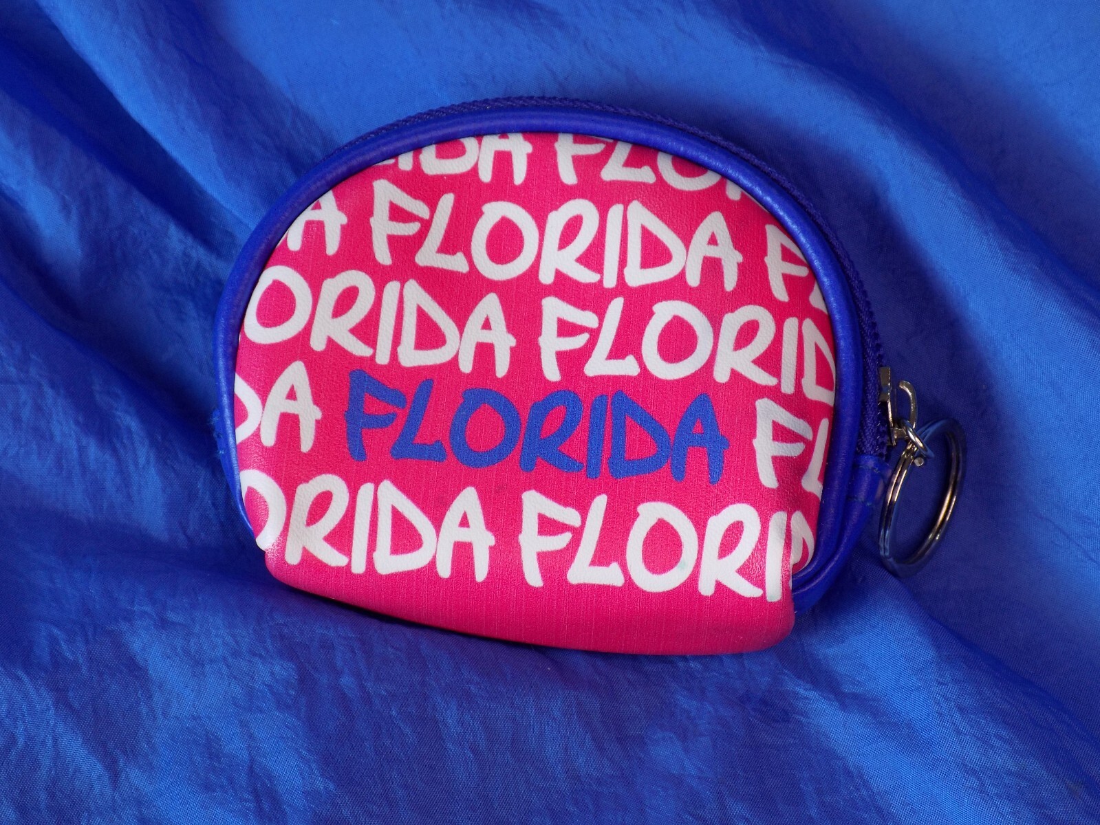 Florida Change Purse w/ Zippered Closure & Key Ring Souvenir