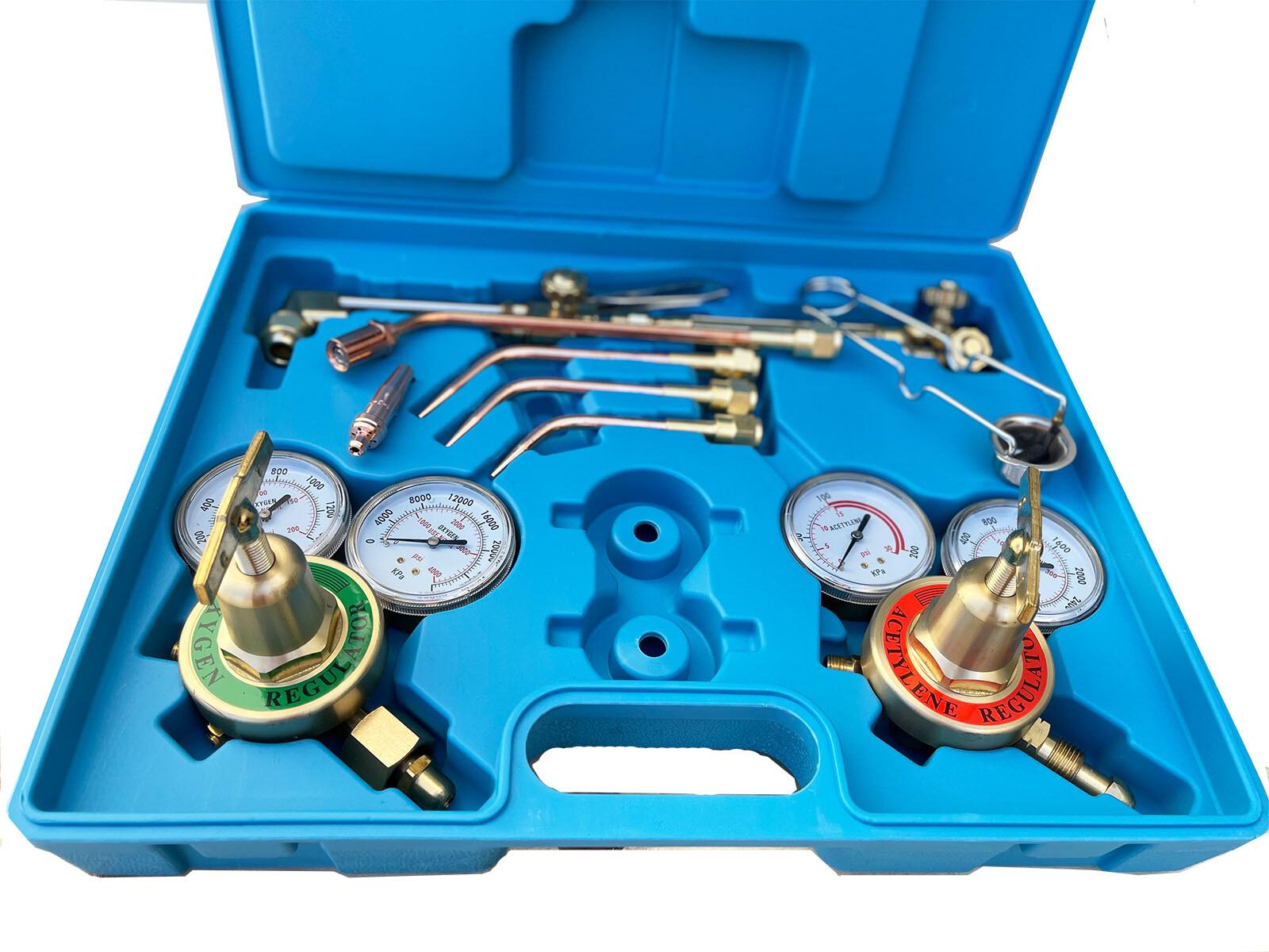 HD Oxygen Acetylene Welding Cutting Outfit Torch Set Victor Type w/Gauges & Hose