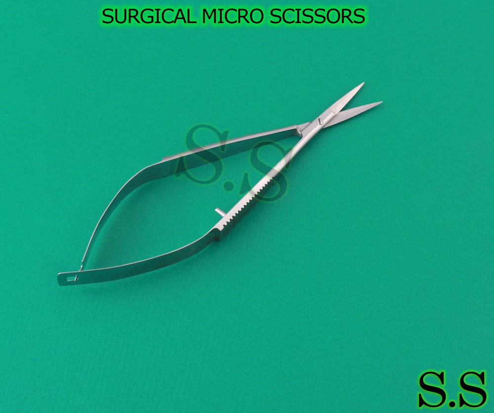 2 Surgical Micro Scissors-New Instruments - Str & Crvd