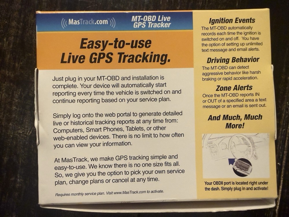 MasTrack MT-OBD Live GPS Tracker Device for Car Vehicle