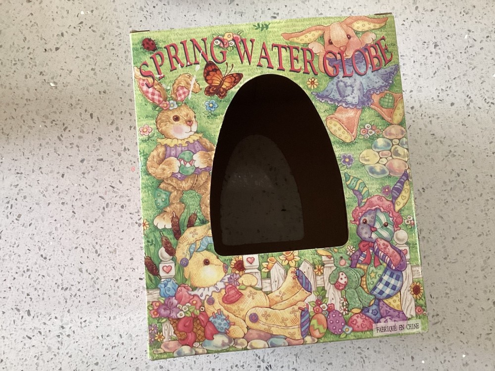 NEW SEALED Easter Spring Water Globe Musical "Easter Parade" Egg Shaped Dome
