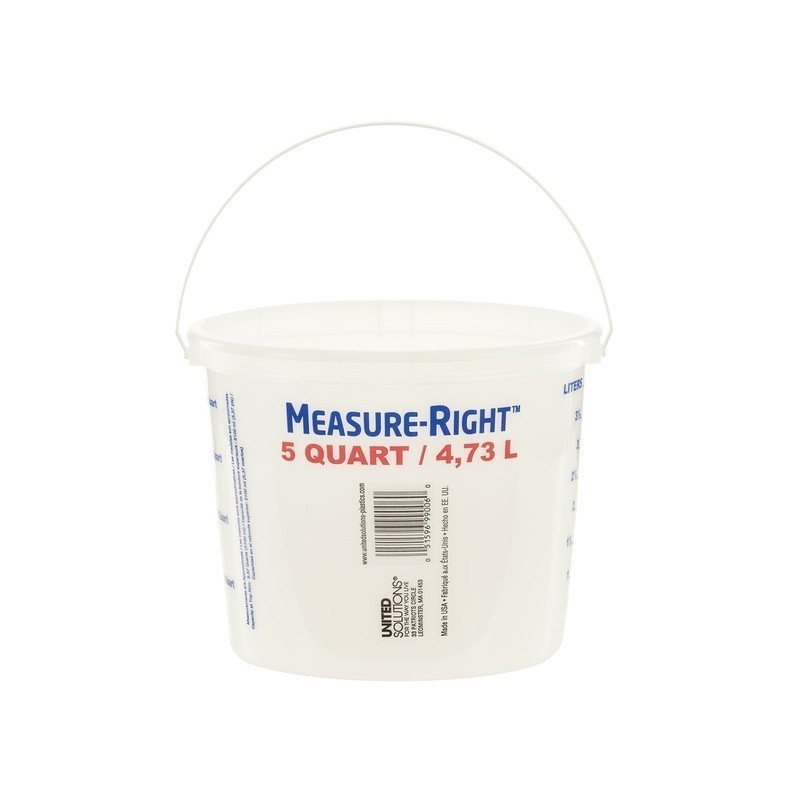 5 Quart Mixing Bucket Pre-marked Measurements Easy Clean Plastic Container 2Pack